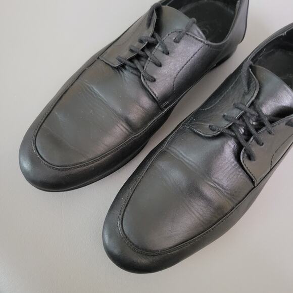 Tod's Women’s Sz 39 US 9 Lace Up Oxford Loafer Italy Made Comfort Black VTG - Picture 5 of 11